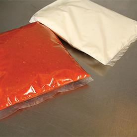 cooked chill bags sealed on one end